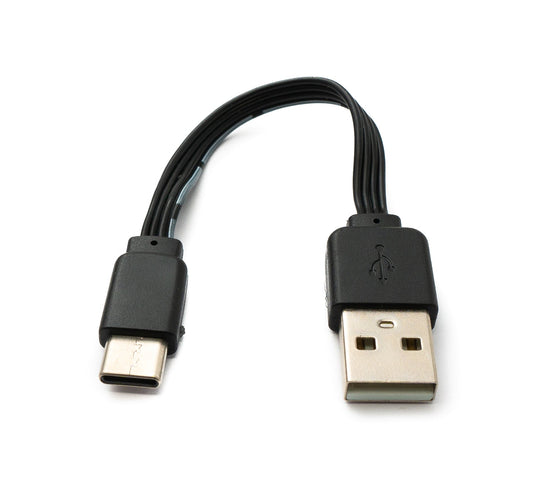 SYSTEM-S USB 3.1 cable 13 cm Type C male to 2.0 Type A male flat Black