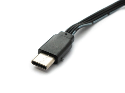SYSTEM-S USB 3.1 cable 13 cm Type C male to 2.0 Type A male flat Black