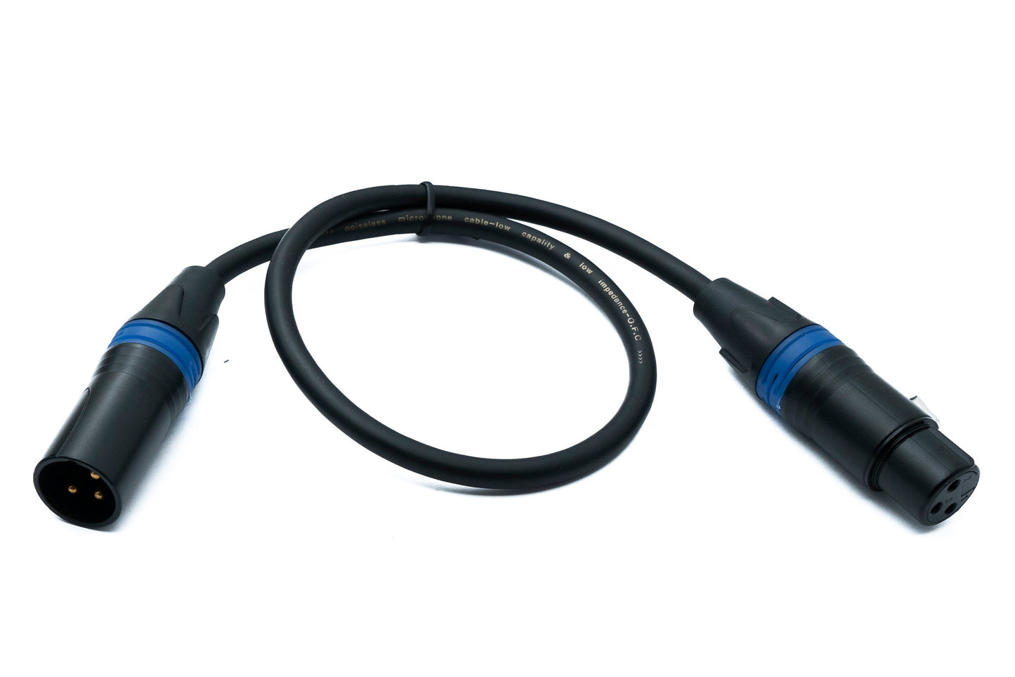 SYSTEM-S Audio XLR Kabel 50 cm 3 polig Stecker zu Buchse in Schwarz
