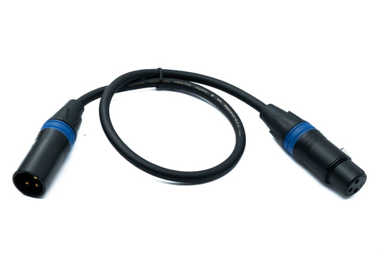 SYSTEM-S Audio XLR Kabel 50 cm 3 polig Stecker zu Buchse in Schwarz