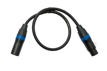 SYSTEM-S Audio XLR Kabel 50 cm 3 polig Stecker zu Buchse in Schwarz