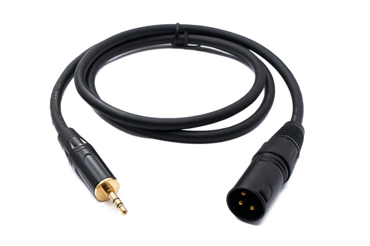 SYSTEM-S Audio XLR cable 100 cm 3-pin plug to jack AUX 3.5 mm 3-pin TRS plug