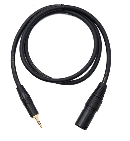 SYSTEM-S Audio XLR Kabel 100 cm 3 polig Stecker zu Klinke AUX 3,5 mm 3 polig TRS Stecker