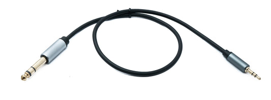 SYSTEM-S Audio Klinke Kabel 50 cm 6,35 mm 2 polig Stecker zu 3,5 mm 3 polig Stecker AUX