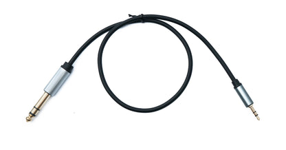 SYSTEM-S Audio Klinke Kabel 50 cm 6,35 mm 2 polig Stecker zu 3,5 mm 3 polig Stecker AUX