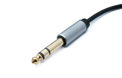 SYSTEM-S Audio Klinke Kabel 50 cm 6,35 mm 2 polig Stecker zu 3,5 mm 3 polig Stecker AUX