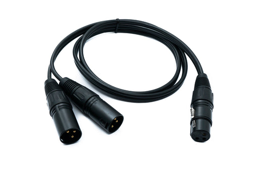 SYSTEM-S Audio XLR Kabel 100 cm 3 polig 2x Stecker zu Buchse in Schwarz