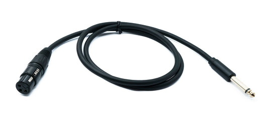 SYSTEM-S Audio XLR Kabel 100 cm 3 polig Buchse zu Klinke AUX 6,35 mm 2 polig TS Stecker