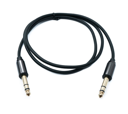 SYSTEM-S Audio Klinke Kabel 100 cm AUX 6,35 mm 3 polig TRS Stecker zu Stecker