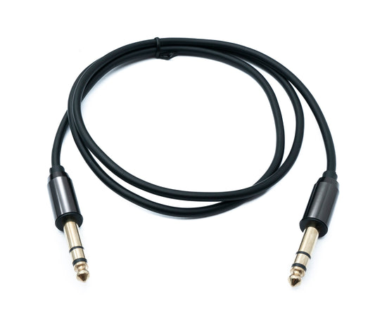 SYSTEM-S Audio Klinke Kabel 100 cm AUX 6,35 mm 3 polig TRS Stecker zu Stecker