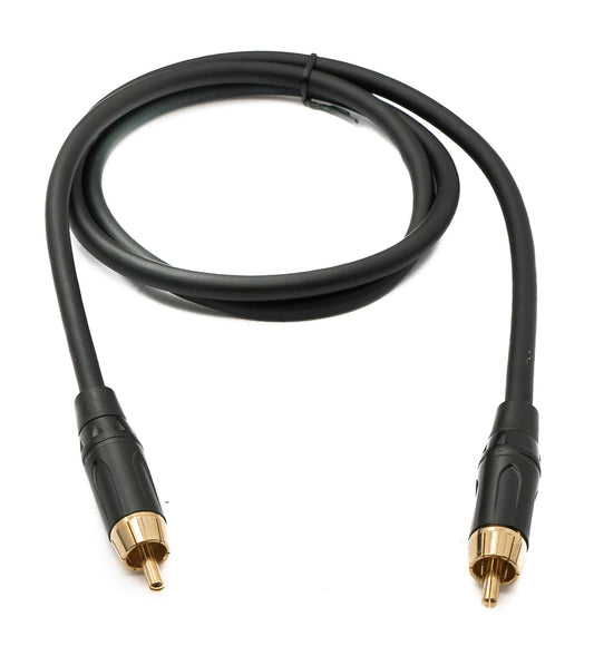 SYSTEM-S Audio Cinch RCA Kabel 100 cm 1 polig Stecker zu Stecker in Schwarz