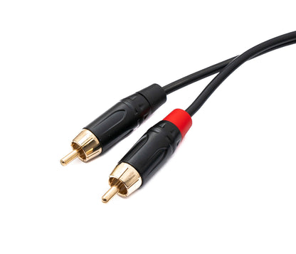 SYSTEM-S Audio Cinch 2 RCA Kabel 100 cm 2x Stecker zu 2x Klinke AUX 6,35 mm 2 polig Stecker