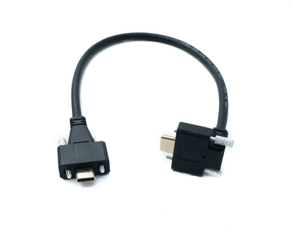 SYSTEM-S USB 3.1 Gen 2 cable 30 cm Type C male to male panel mount angled up down angled 10 Gbit/s 100W