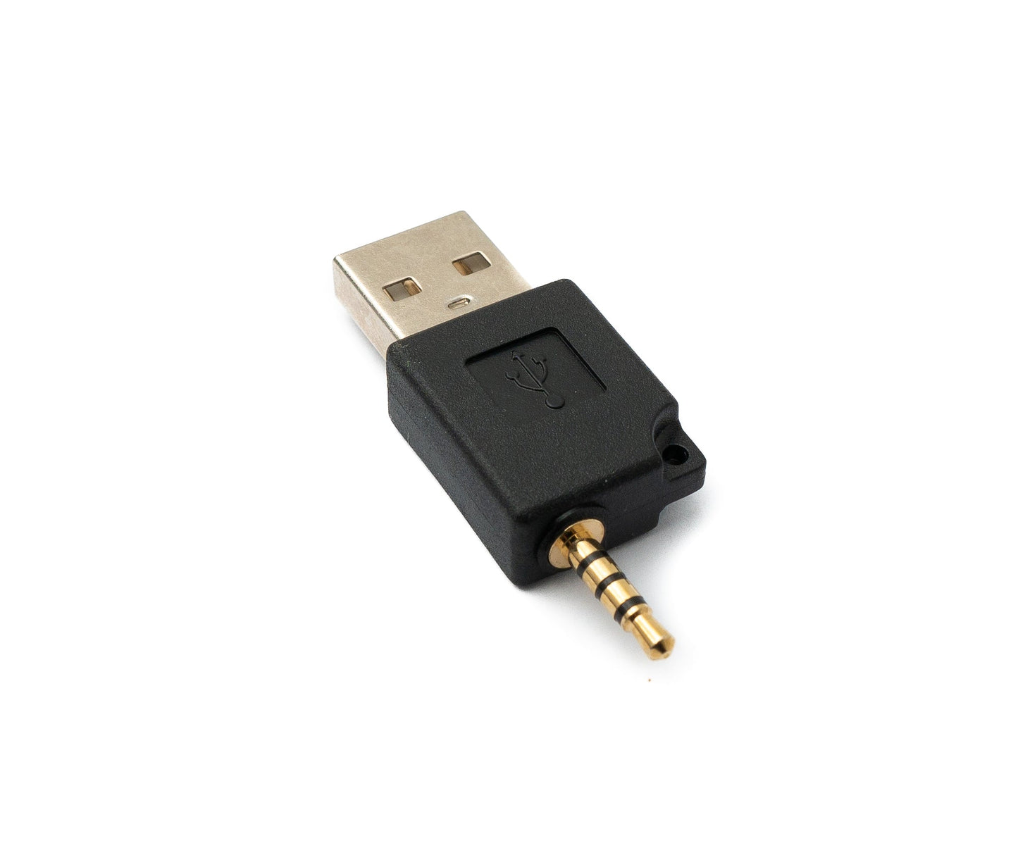 SYSTEM-S Audio USB Adapter 3,5mm Klinke Stecker zu 2.0 Typ A Stecker AUX Kabel in Schwarz