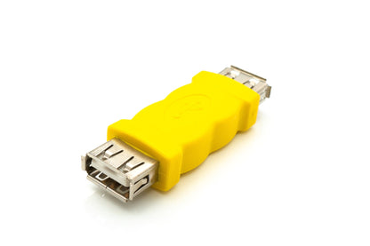SYSTEM-S USB 2.0 Adapter Type A Female to Female Cable in Yellow 