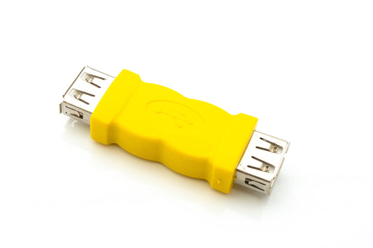 SYSTEM-S USB 2.0 Adapter Type A Female to Female Cable in Yellow 
