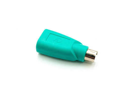 SYSTEM-S USB 2.0 adapter type A female to PS/2 male PS2 cable in turquoise