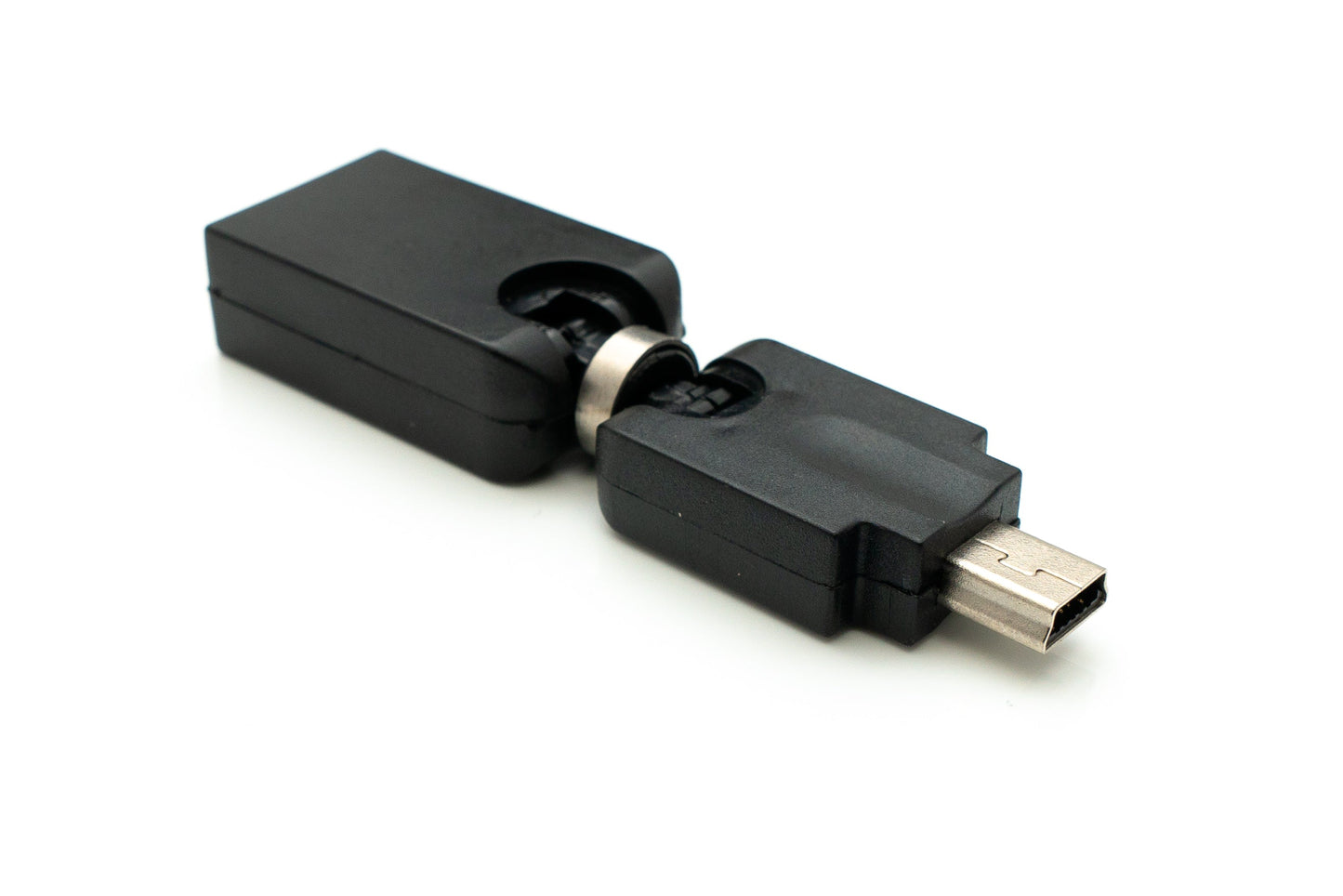 SYSTEM-S USB 2.0 adapter Mini B male to Type A female 360° angle cable in black