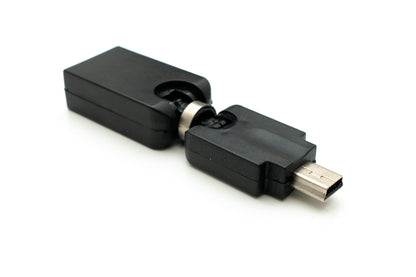 SYSTEM-S USB 2.0 adapter Mini B male to Type A female 360° angle cable in black