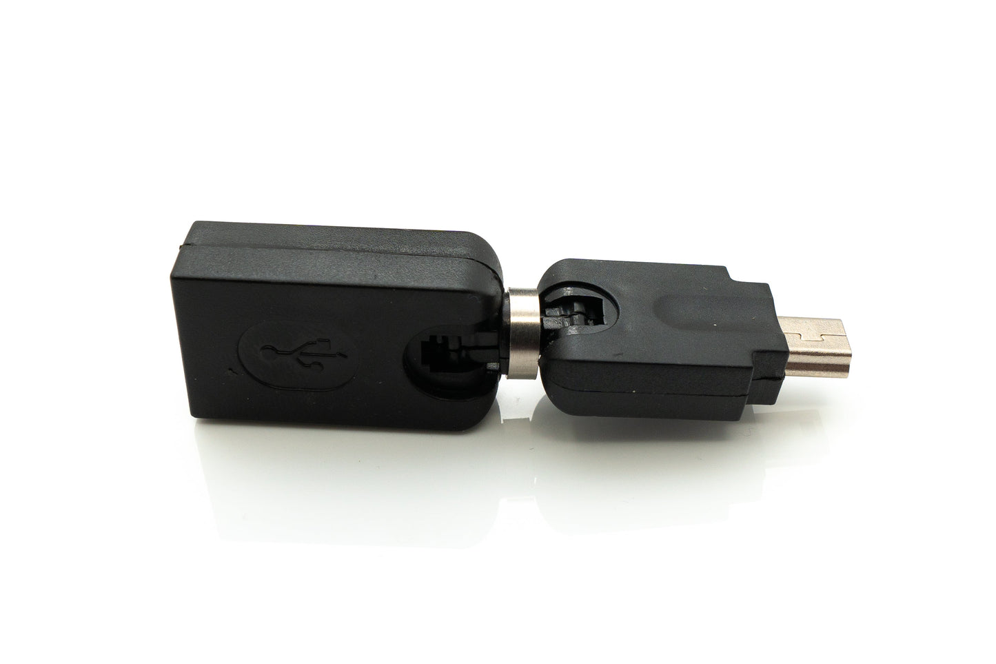 SYSTEM-S USB 2.0 adapter Mini B male to Type A female 360° angle cable in black
