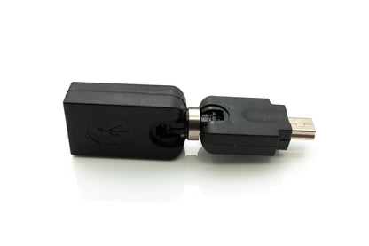 SYSTEM-S USB 2.0 adapter Mini B male to Type A female 360° angle cable in black