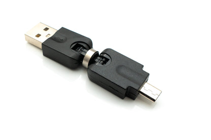 SYSTEM-S USB 2.0 Adapter Micro B Stecker zu Typ A Buchse 360° Winkel Kabel in Schwarz