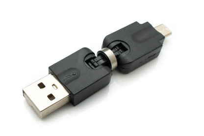 SYSTEM-S USB 2.0 Adapter Micro B Stecker zu Typ A Buchse 360° Winkel Kabel in Schwarz