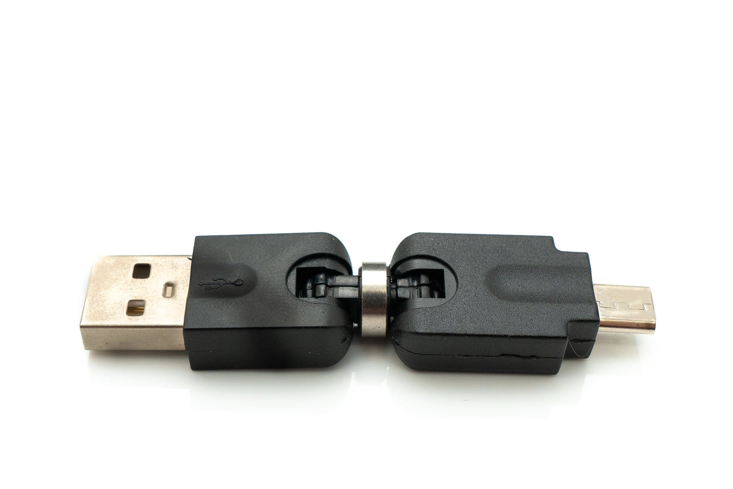 SYSTEM-S USB 2.0 Adapter Micro B Stecker zu Typ A Buchse 360° Winkel Kabel in Schwarz