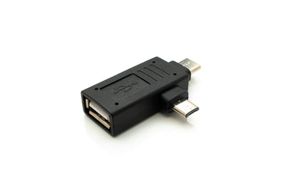 SYSTEM-S USB Y 3.1 Adapter Typ C Stecker & 2.0 Micro B Stecker zu A Buchse Kabel Schwarz