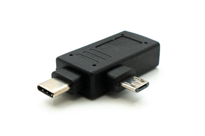 SYSTEM-S USB Y 3.1 Adapter Typ C Stecker & 2.0 Micro B Stecker zu A Buchse Kabel Schwarz
