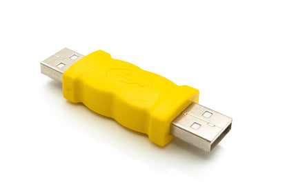 SYSTEM-S USB 2.0 Adapter Type A Male to Male Cable in Yellow