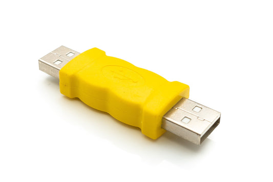 SYSTEM-S USB 2.0 Adapter Type A Male to Male Cable in Yellow
