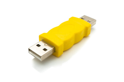 SYSTEM-S USB 2.0 Adapter Type A Male to Male Cable in Yellow