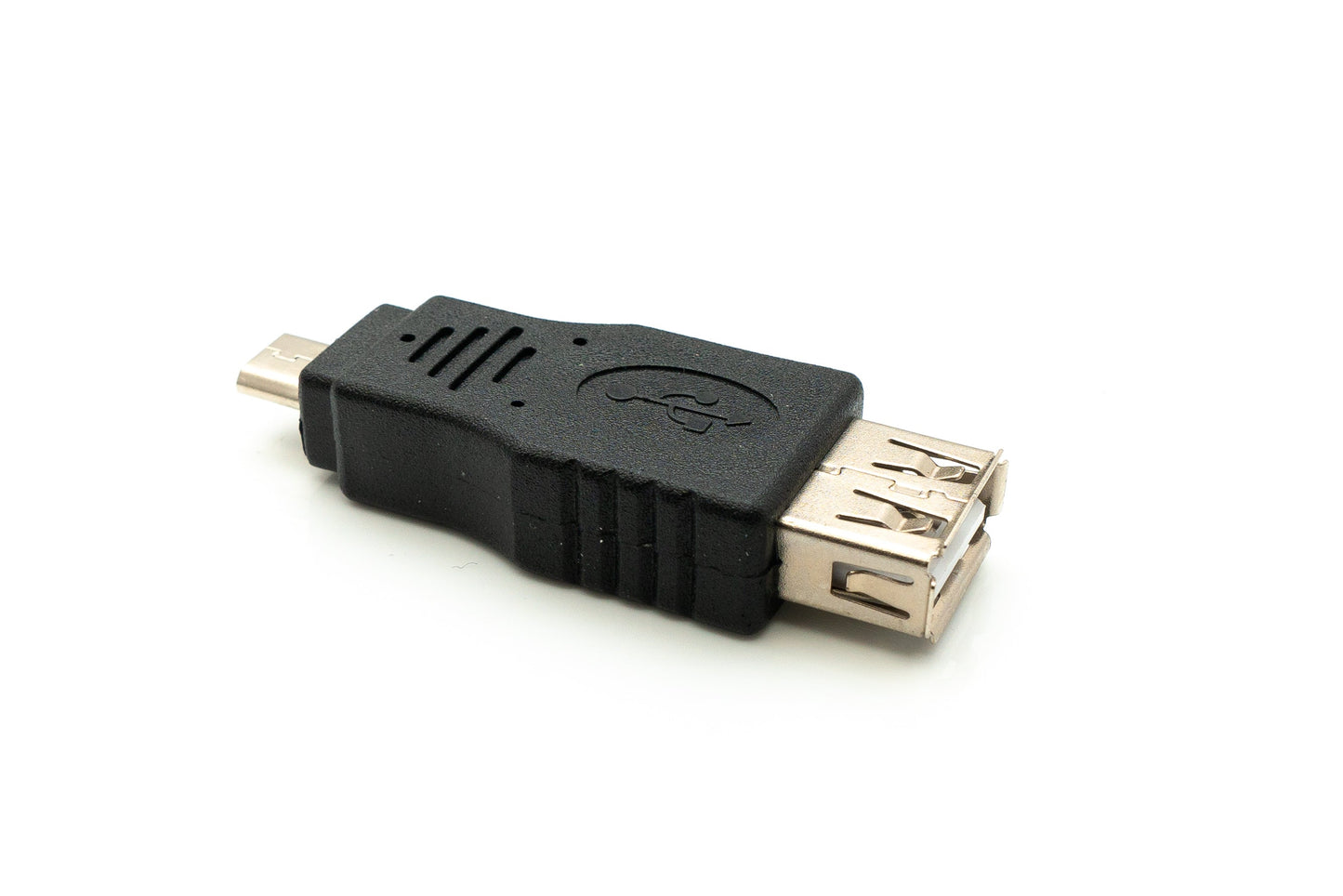 SYSTEM-S USB 2.0 Adapter Micro B Stecker zu Typ A Buchse Kabel in Schwarz