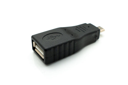 SYSTEM-S USB 2.0 Adapter Micro B Stecker zu Typ A Buchse Kabel in Schwarz