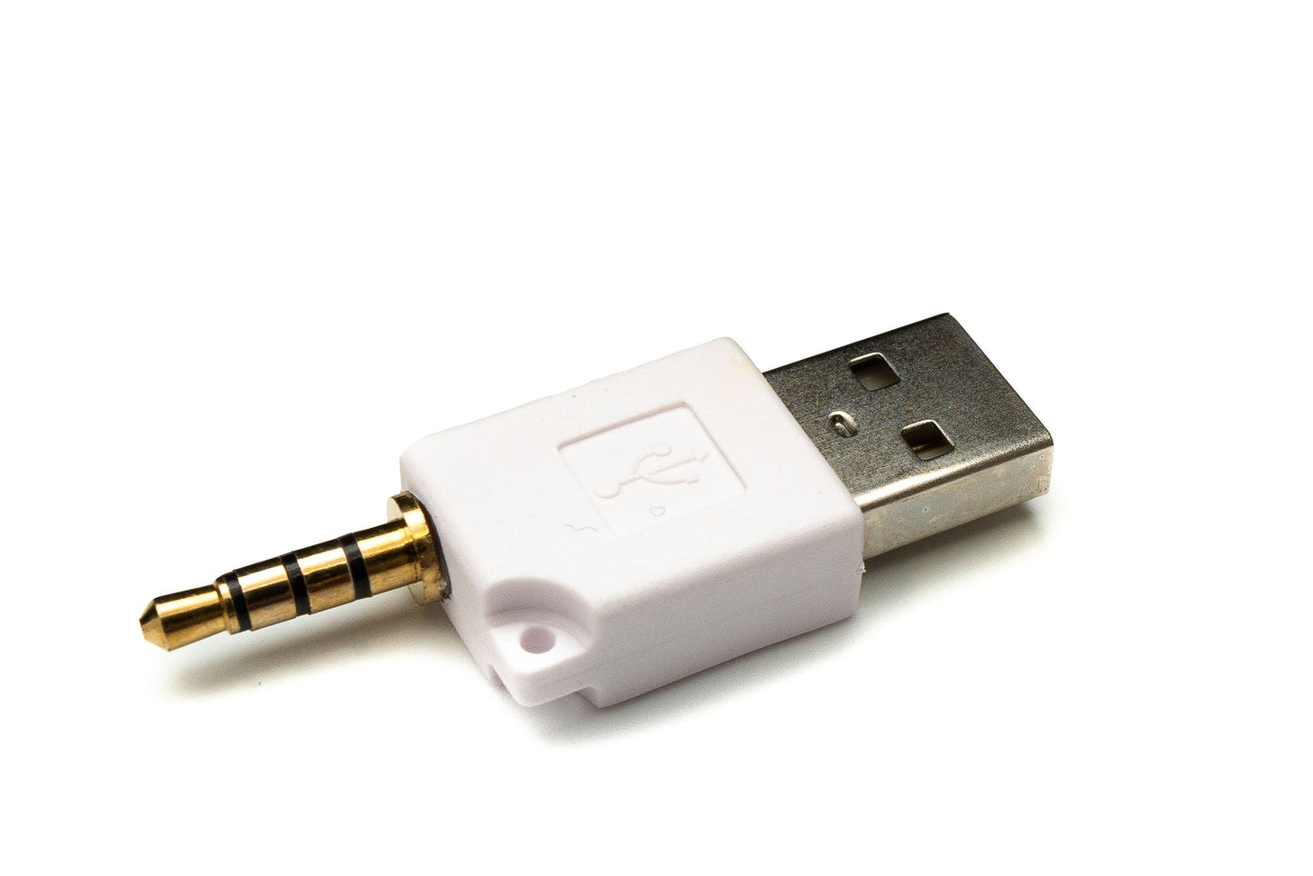 SYSTEM-S Audio USB Adapter 3,5 mm Klinke Stecker zu 2.0 Typ A Stecker AUX Kabel in Weiß