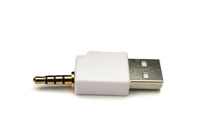 SYSTEM-S Audio USB Adapter 3,5 mm Klinke Stecker zu 2.0 Typ A Stecker AUX Kabel in Weiß