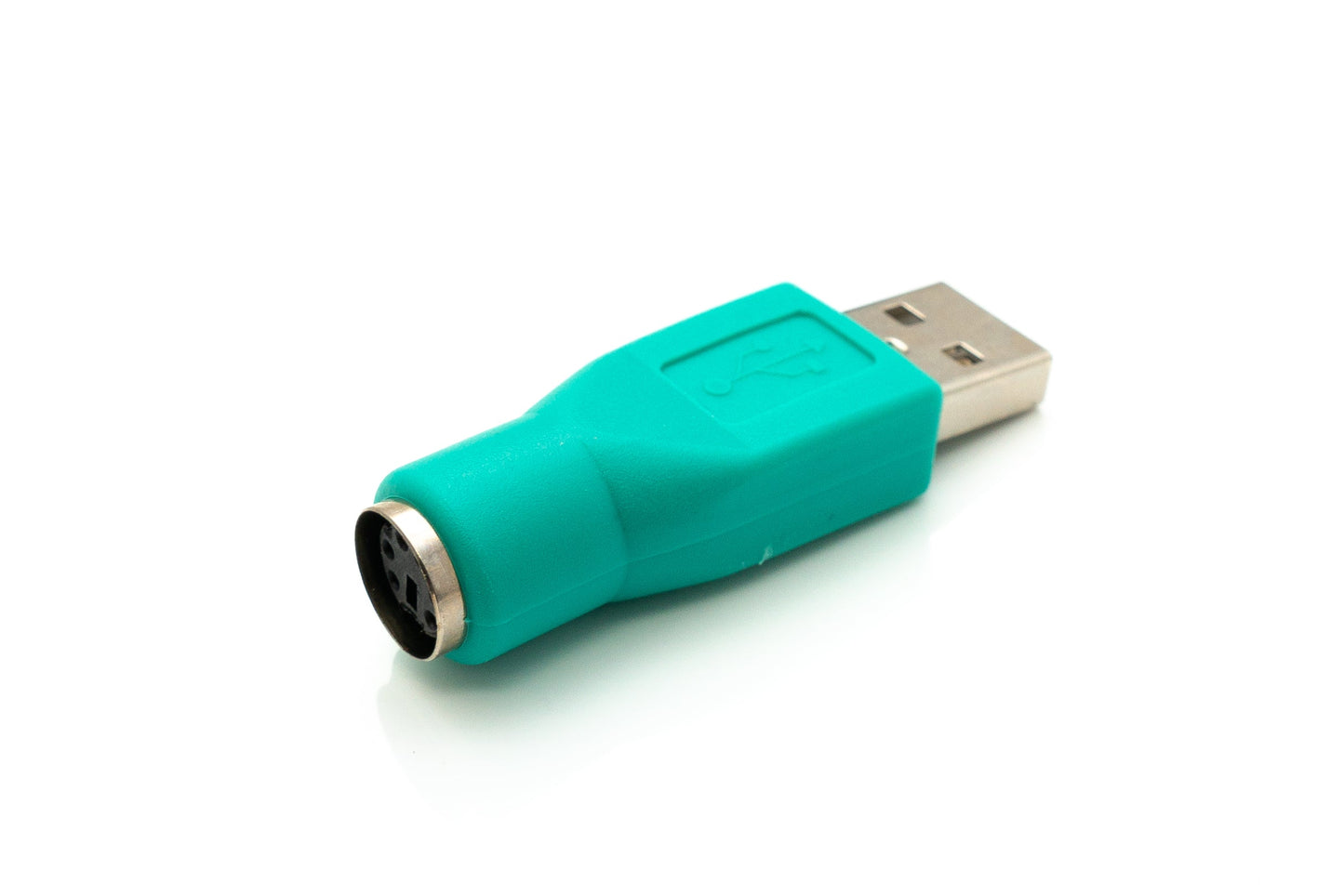 SYSTEM-S USB 2.0 adapter type A male to PS/2 male PS2 cable in turquoise