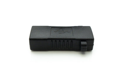 SYSTEM-S USB 2.0 Adapter Typ A Buchse zu Buchse Schraube Kabel in Schwarz