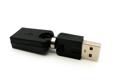 SYSTEM-S USB 2.0 Adapter Typ A Stecker zu Buchse 360° Winkel Kabel in Schwarz