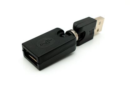 SYSTEM-S USB 2.0 Adapter Typ A Stecker zu Buchse 360° Winkel Kabel in Schwarz