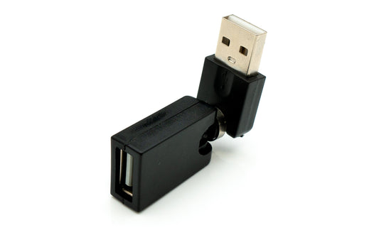 SYSTEM-S USB 2.0 Adapter Typ A Stecker zu Buchse 360° Winkel Kabel in Schwarz