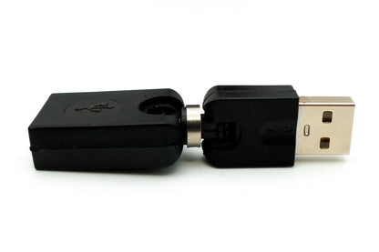 SYSTEM-S USB 2.0 Adapter Typ A Stecker zu Buchse 360° Winkel Kabel in Schwarz