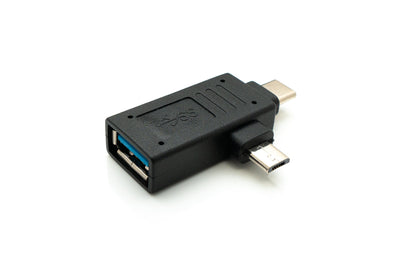 SYSTEM-S USB Y 3.1 Adapter Typ C Stecker & 2.0 Micro B Stecker zu 3.0 A Buchse Kabel