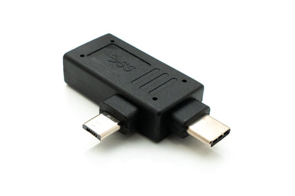 SYSTEM-S USB Y 3.1 Adapter Typ C Stecker & 2.0 Micro B Stecker zu 3.0 A Buchse Kabel