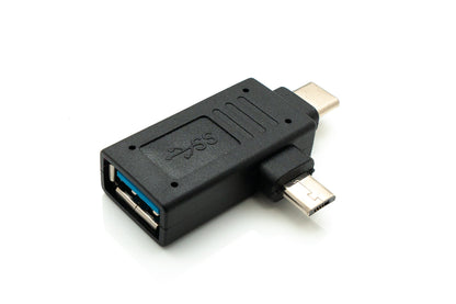 SYSTEM-S USB Y 3.1 Adapter Typ C Stecker & 2.0 Micro B Stecker zu 3.0 A Buchse Kabel