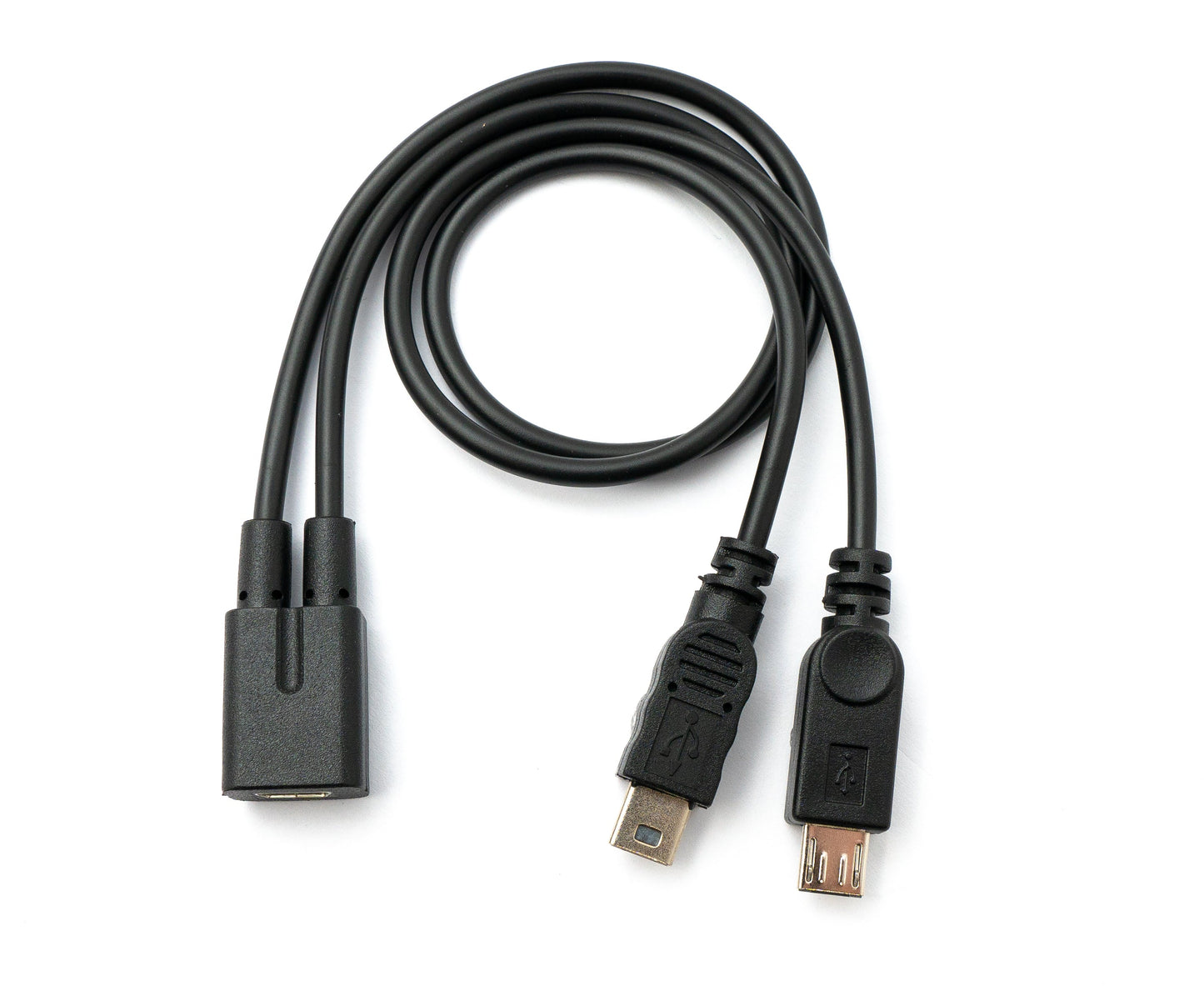 SYSTEM-S USB 2.0 Y Kabel 30 cm Mini B Buchse zu Stecker + Micro B Stecker Ladekabel