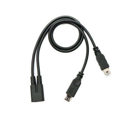 SYSTEM-S USB 2.0 Y Cable 30 cm Mini B Female to Male + Micro B Male Adapter Black