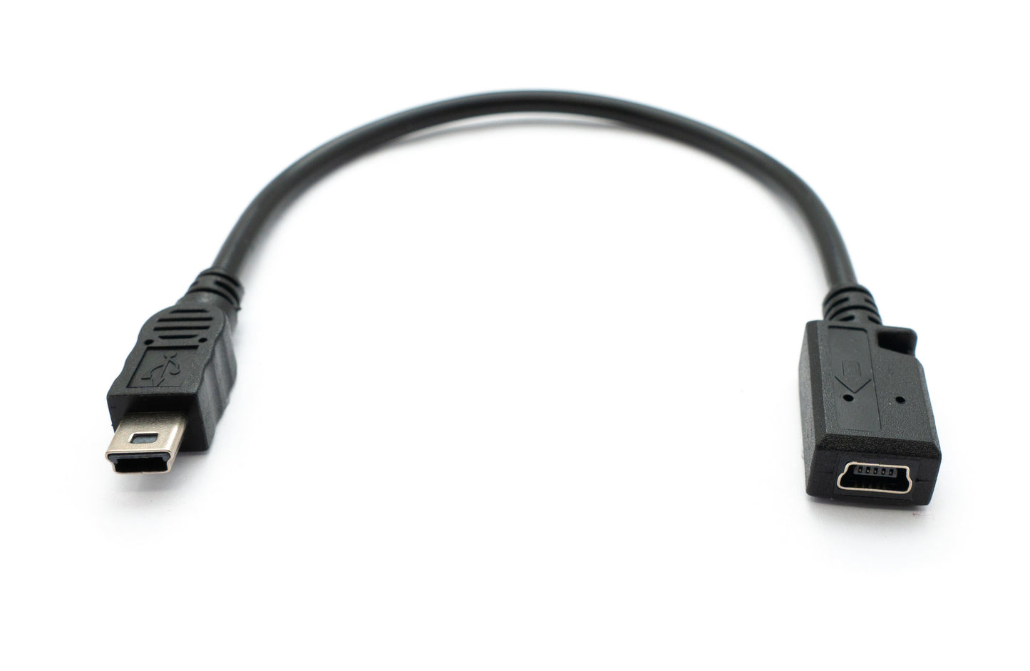 SYSTEM-S USB 2.0 cable 20 cm Mini B male to female adapter in black 