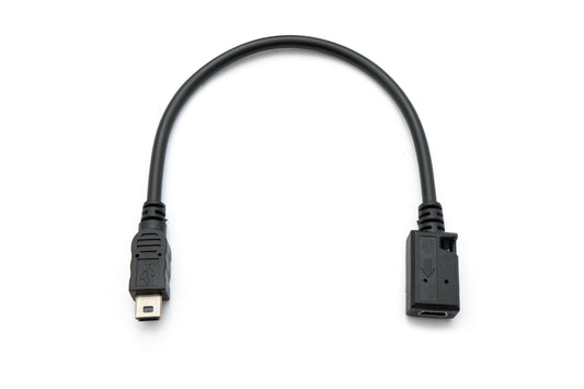 SYSTEM-S USB 2.0 cable 20 cm Mini B male to female adapter in black 